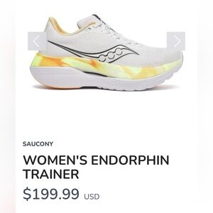 Saucony Endorphin Trainer Womens 8 White/Black Running Store Try-Ons No Box LKNW